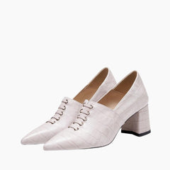 Beige Pointed-Toe, Slip-On : Court Shoes for Women : Adaalat - 0255AdF