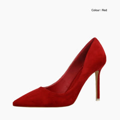 Red Slip-On, Water Resistant : Court Shoes for Women : Adaalat - 0256AdF