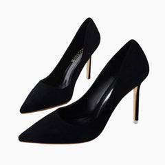 Black Slip-On, Water Resistant : Court Shoes for Women : Adaalat - 0256AdF