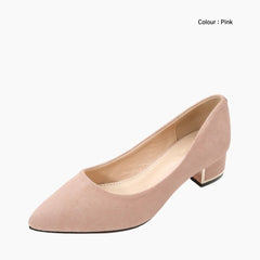 Pink Pointed-Toe, Slip-On : Court Shoes for Women : Adaalat - 0258AdF