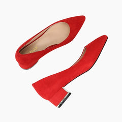 Red Pointed-Toe, Slip-On : Court Shoes for Women : Adaalat - 0258AdF