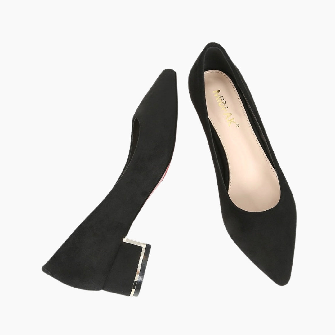 Black Pointed-Toe, Slip-On : Court Shoes for Women : Adaalat - 0258AdF