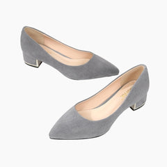 Grey Pointed-Toe, Slip-On : Court Shoes for Women : Adaalat - 0258AdF