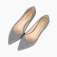 Grey Pointed-Toe, Slip-On : Court Shoes for Women : Adaalat - 0258AdF