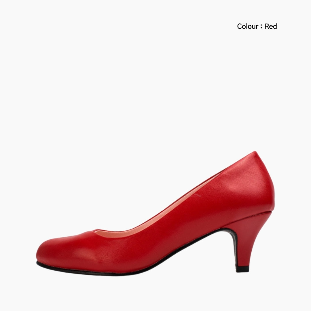 Red Round-Toe, Wear Resistant : Court Shoes for Women : Adaalat - 0261AdF