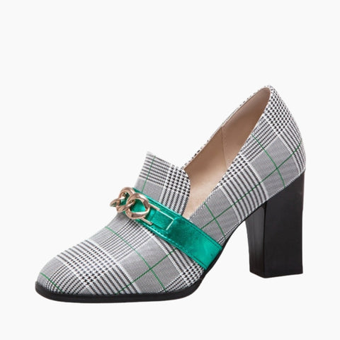 Green Slip-On, Square-Toe : Court Shoes for Women : Adaalat - 0263AdF
