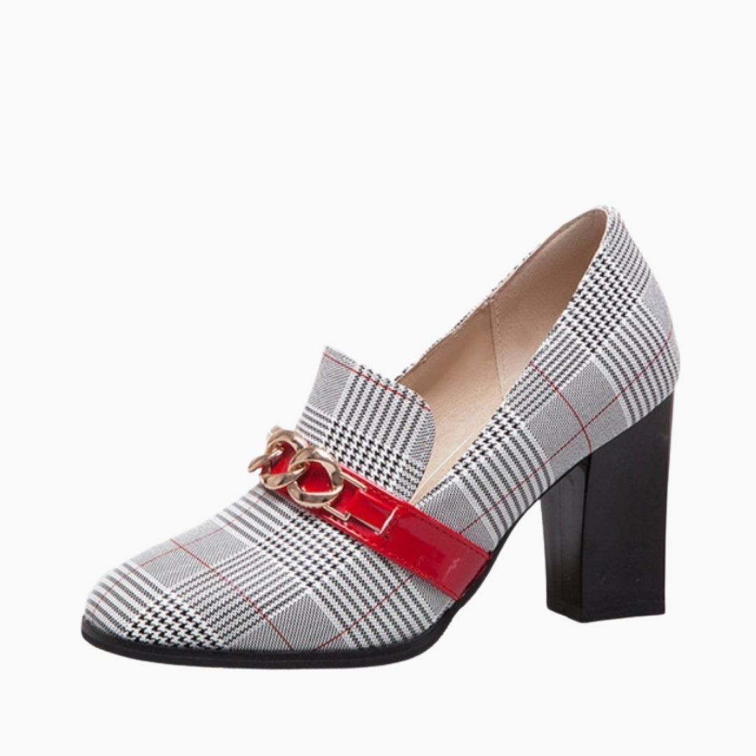 Red Slip-On, Square-Toe : Court Shoes for Women : Adaalat - 0263AdF