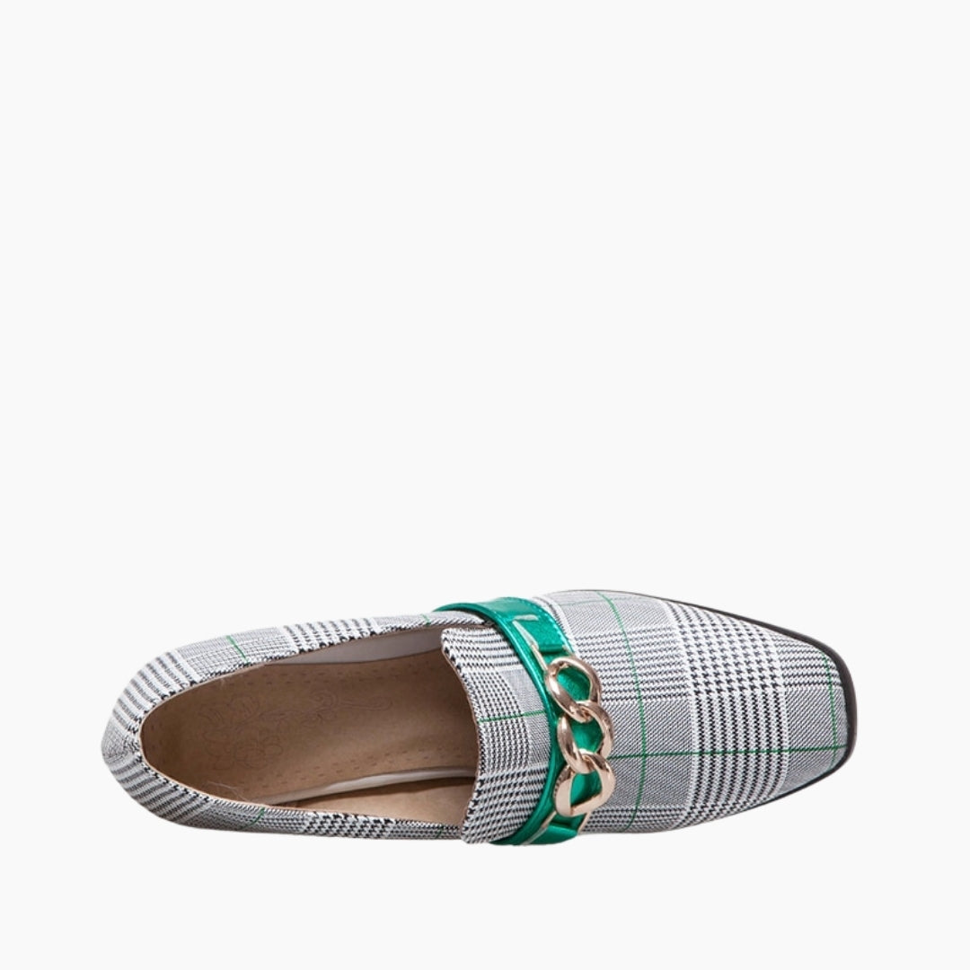Green Slip-On, Square-Toe : Court Shoes for Women : Adaalat - 0263AdF