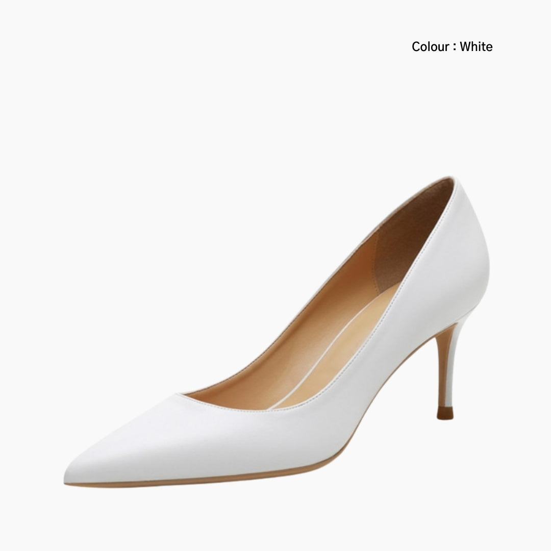 White Round-Toe, Non-slip sole : Court Shoes for Women : Adaalat - 0266AdF