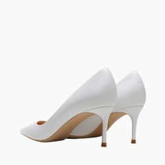 WHite Round-Toe, Non-slip sole : Court Shoes for Women : Adaalat - 0266AdF
