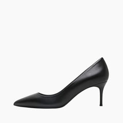 Black Round-Toe, Non-slip sole : Court Shoes for Women : Adaalat - 0266AdF