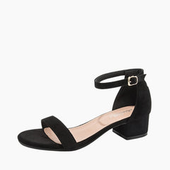 Black Square Heel, Comfortable : Party Heels for Women : Anada - 0272AnF