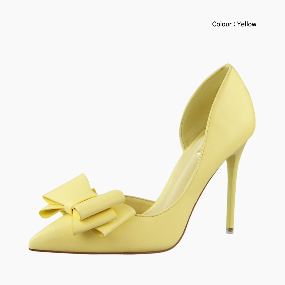 Yellow Pointed-Toe, Slip-On : Party Heels for Women : Anada - 0276AnF