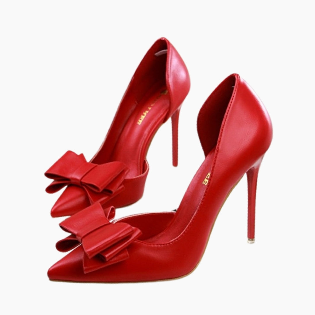 Red Pointed-Toe, Slip-On : Party Heels for Women : Anada - 0276AnF