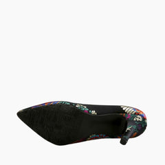 Black Pointed-toe, Slip-On : Party heels for Women : Anada - 0277AnF