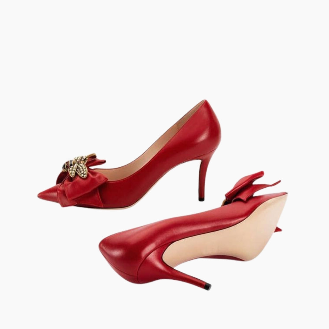 Red Pointed-toe, Slip-On : Party Heels for Women : Anada - 0279AnF