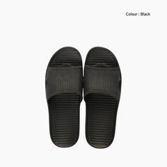 Black Non-Slip, Anti-Skid : Indoor Slippers for Men: Chapala - 0280ChM