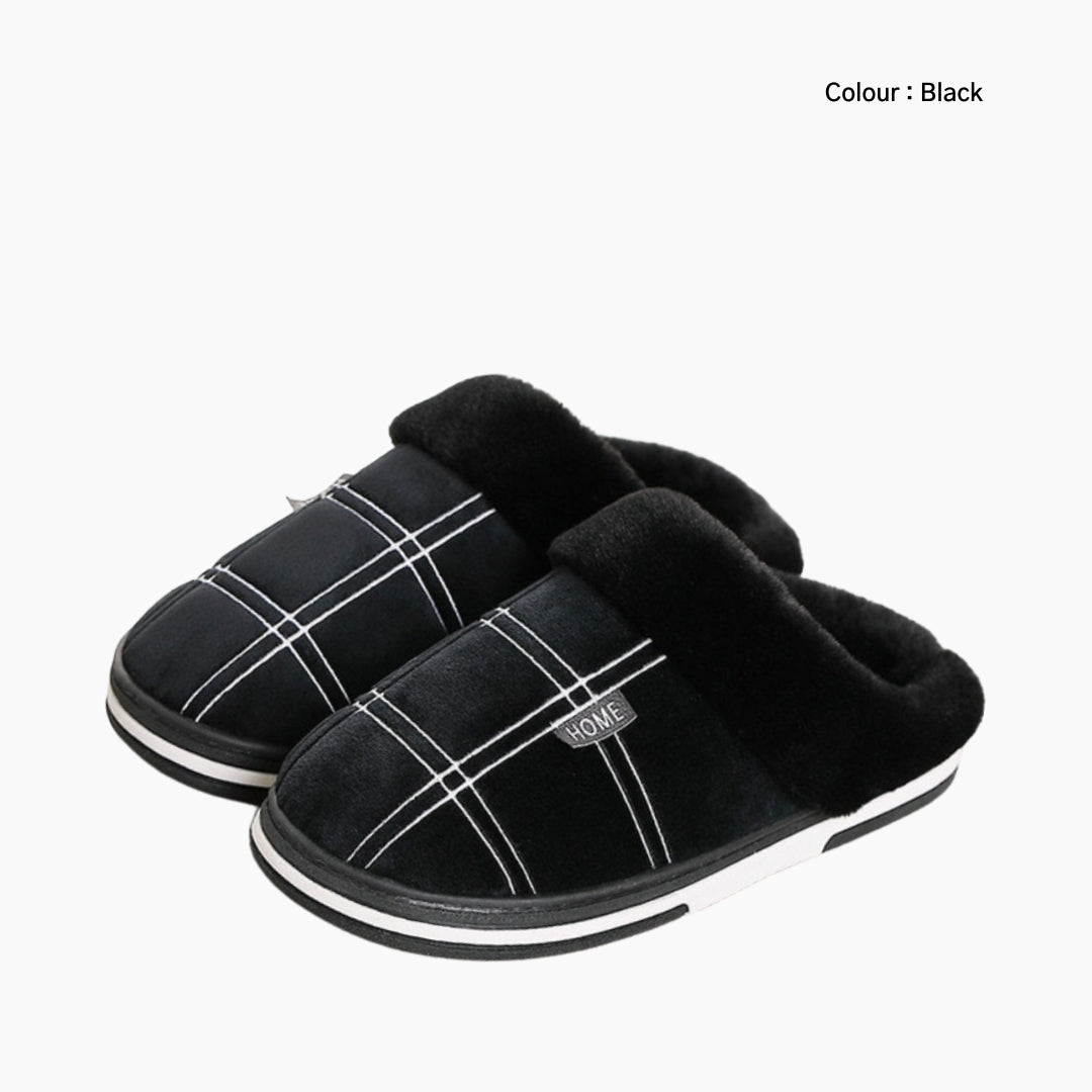 Black Warm, Antiskid: Indoor Slippers for Men: Chapala - 0282ChM