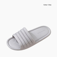 Grey Non-Slip Sole, Round Toe : Indoor Slippers for Women : Chapala - 0286ChF