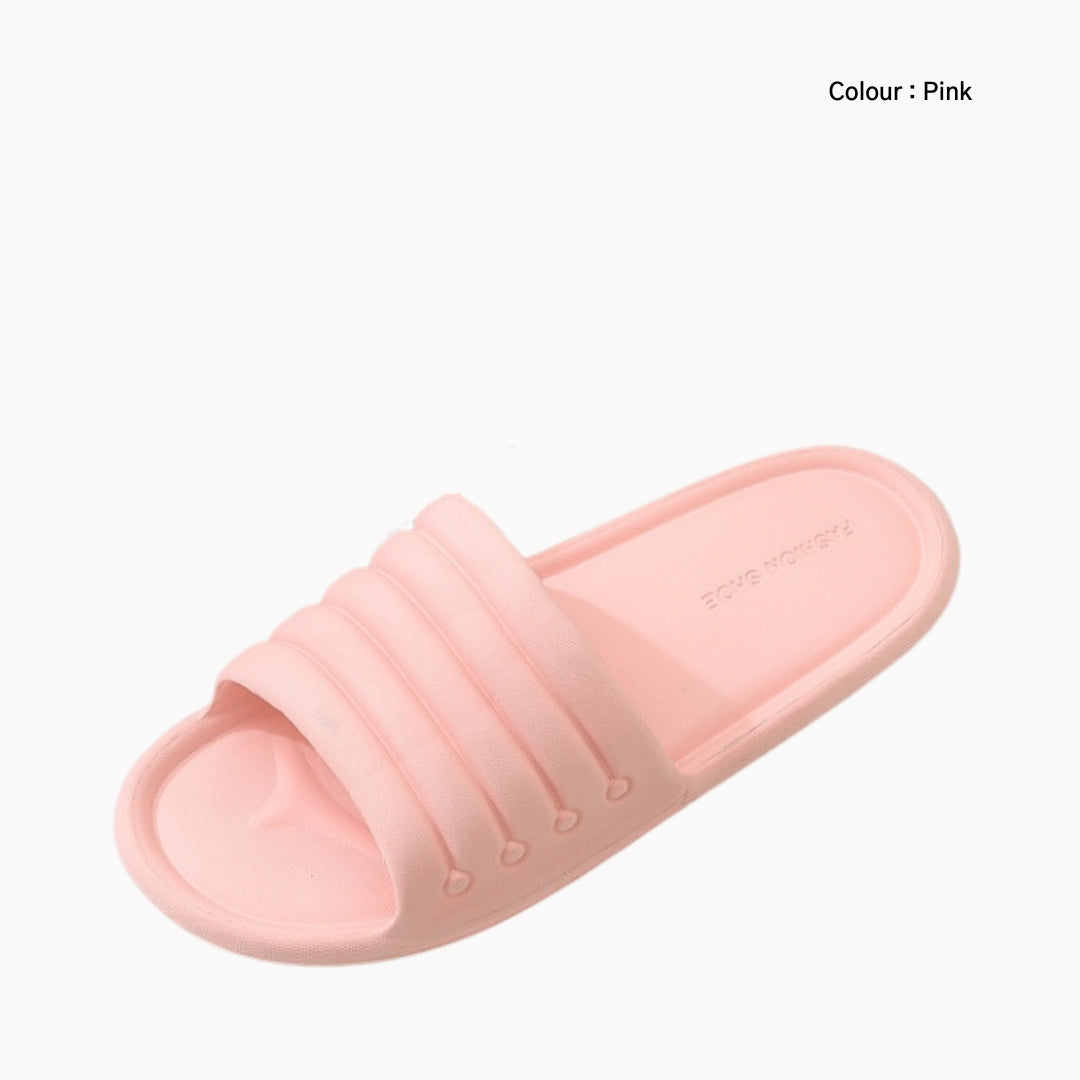 Pink Non-Slip Sole, Round Toe : Indoor Slippers for Women : Chapala - 0286ChF