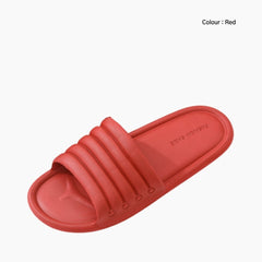 Red Non-Slip Sole, Round Toe : Indoor Slippers for Women : Chapala - 0286ChF