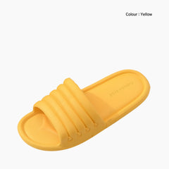 Yellow Non-Slip Sole, Round Toe : Indoor Slippers for Women : Chapala - 0286ChF