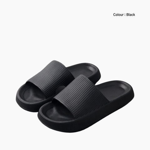 Black Non-Slip Sole, Wear Resistant : Indoor Slippers for Women: Chapala - 0288ChF