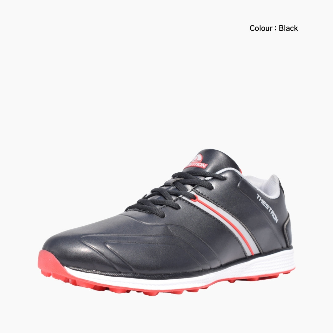 Black Waterproof, Lace-Up : Golf Shoes for Men : Garita - 0300GrM