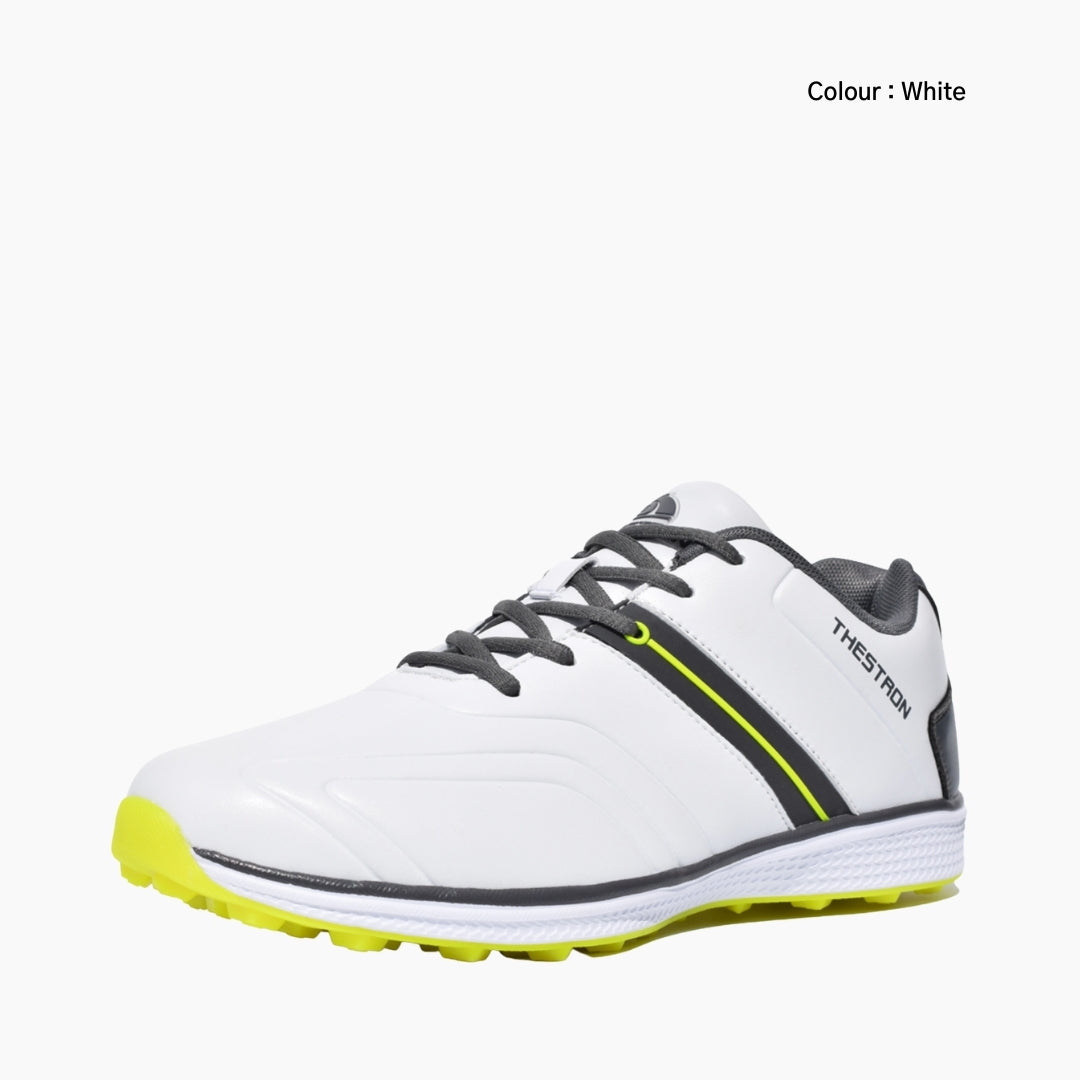 White Waterproof, Lace-Up : Golf Shoes for Men : Garita - 0300GrM