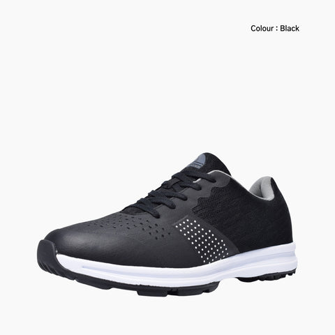 Black Lace-Up, Waterproof : Golf Shoes for Men : Garita - 0301GrM