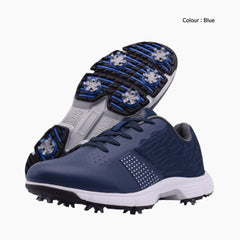 Blue Waterproof, Non-Slip Sole : Golf Shoes for Men : Garita - 0302GrM