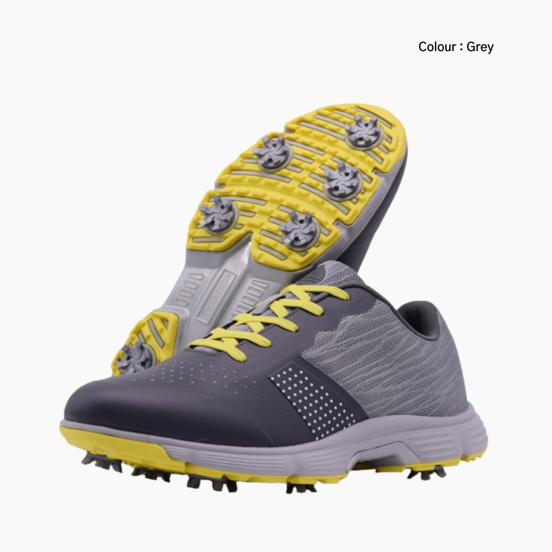 Grey Waterproof, Non-Slip Sole : Golf Shoes for Men : Garita - 0302GrM
