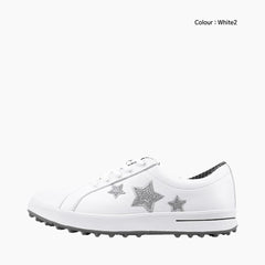 White Breathable, Waterproof : Golf Shoes for Women : Garita - 0304GrF