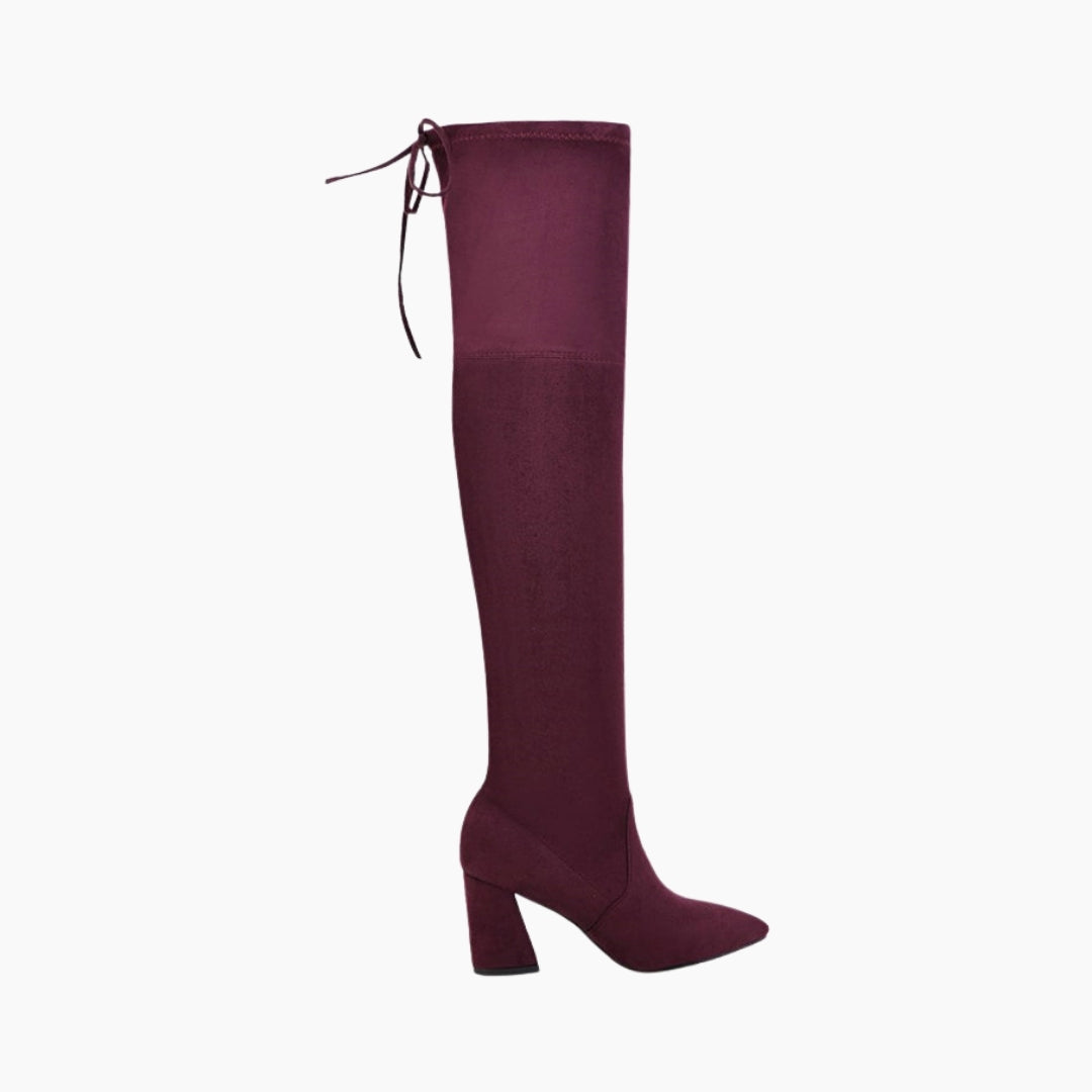 Lace-up, Pointed-Toe : Knee High Boots for Women : Goda - 0323GoF