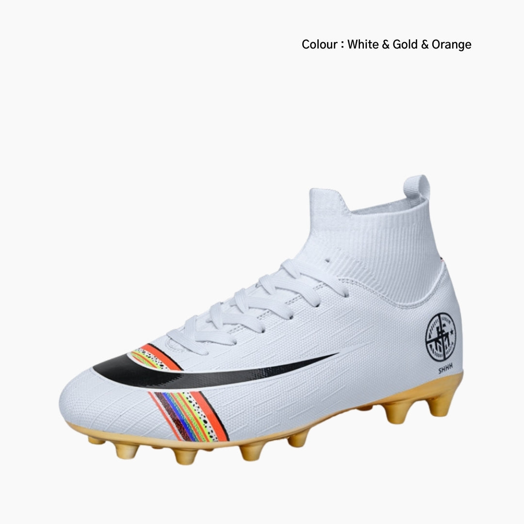 White & Gold & Orange Lace-Up, Breathable : Football Boots for Women : Gola - 0352GlF