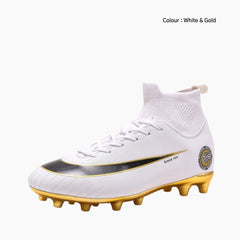 White & Gold Lace-Up, Breathable : Football Boots for Women : Gola - 0352GlF