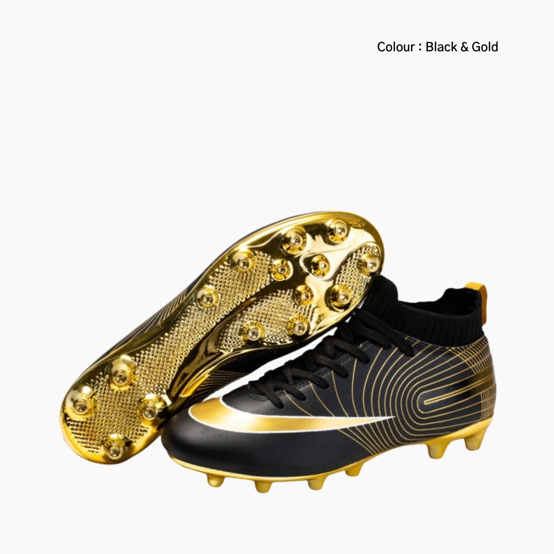 Black & Gold Lace-Up, Breathable : Football Boots for Women : Gola - 0353GlF