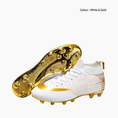 White & Gold Lace-Up, Breathable : Football Boots for Women : Gola - 0353GlF