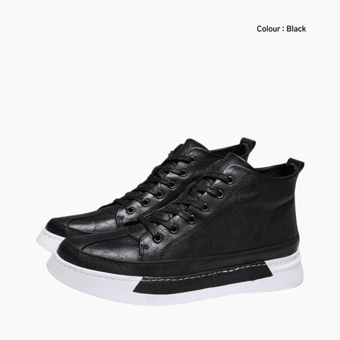 Black Height Increasing, Lace-Up : Sneakers for Men : Javaana- 0360JaM