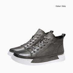 Grey Height Increasing, Lace-Up : Sneakers for Men : Javaana- 0360JaM