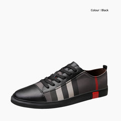Black Lace-Up, Soft : Sneakers for Men : Javaana- 0361JaM