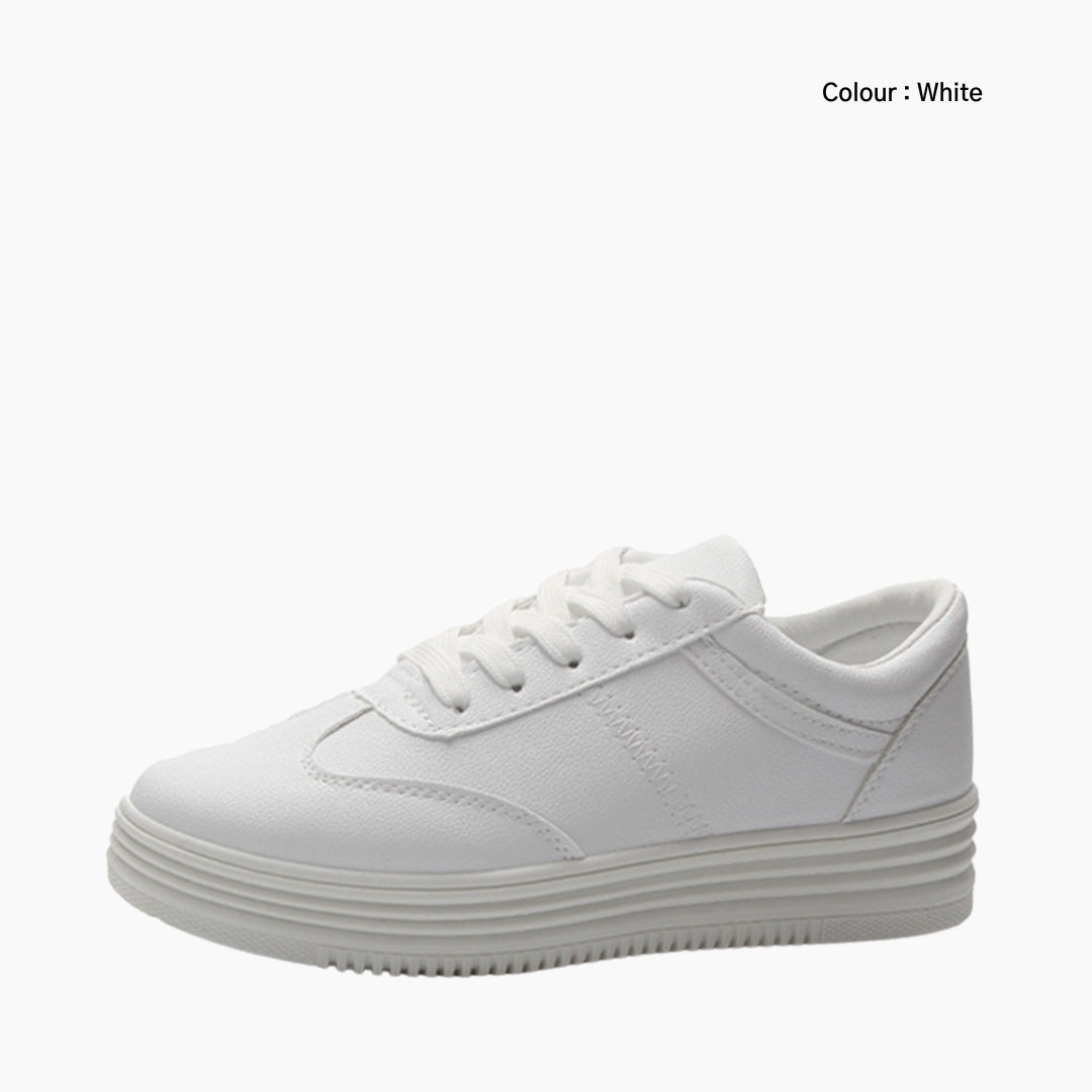 White Thick Sole, Height Increasing : Sneakers for Women : Javaana- 0364JaF