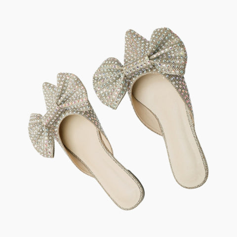 Silver Slip-on, Pointed-Toe : Wedding Flats for Women : Khusha - 0406KuF