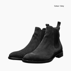 Grey Pointed-Toe : Chelsea Boots for Men : Lach - 0434LcM