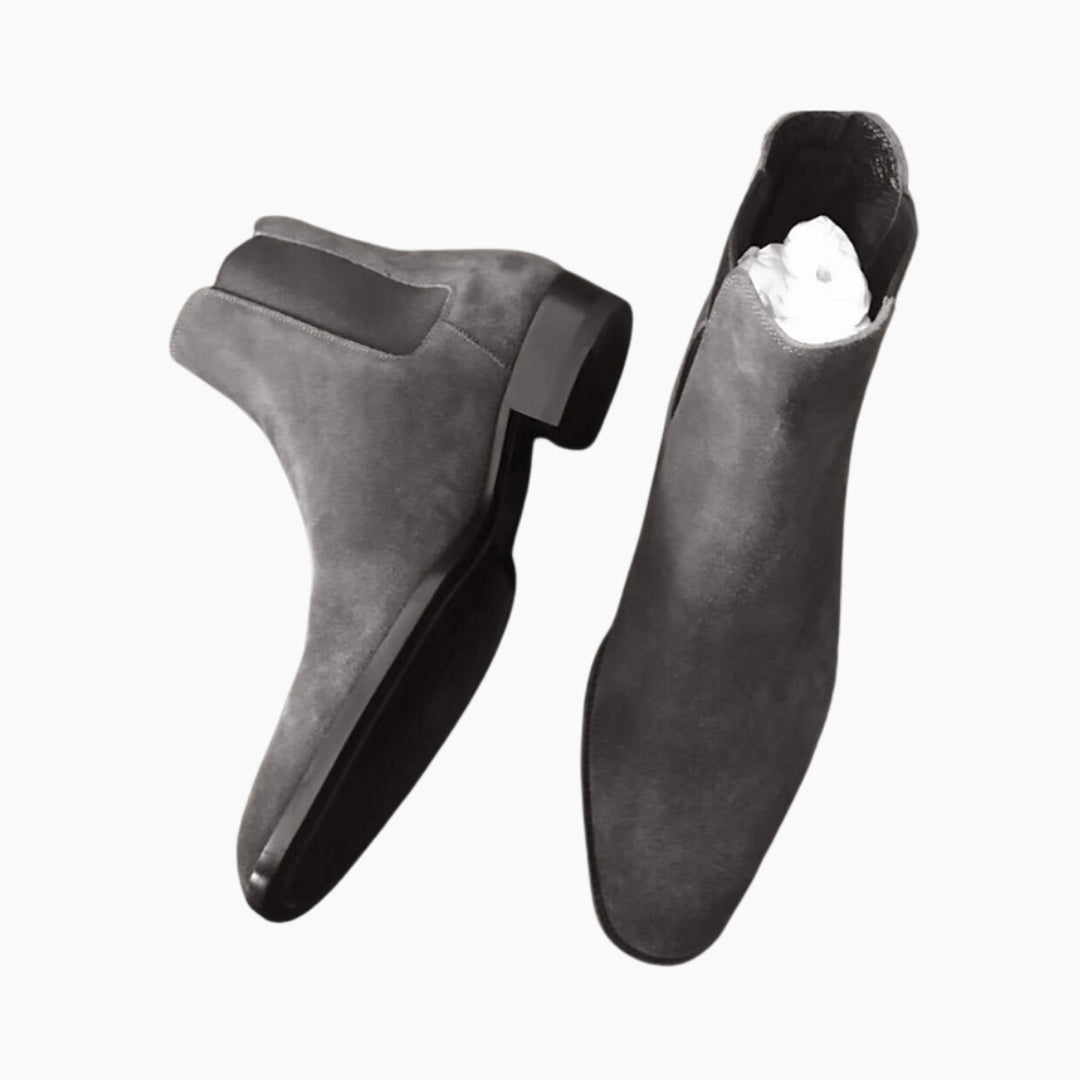 Grey Pointed-Toe : Chelsea Boots for Men : Lach - 0434LcM