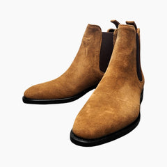 Brown Pointed-Toe : Chelsea Boots for Men : Lach - 0434LcM