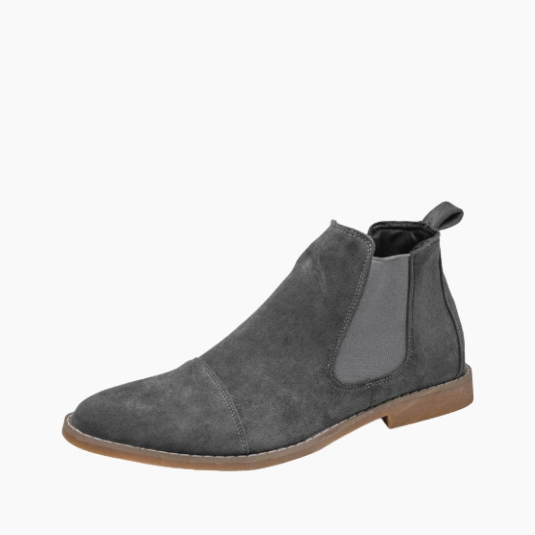Grey Round Toe, Slip-On : Chelsea Boots for Men : Lach - 0436LcM