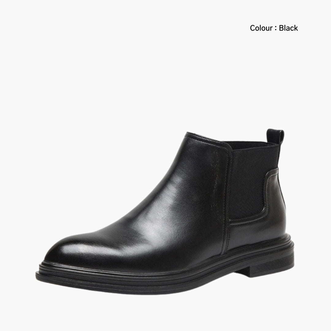Black Pointed-Toe, Slip-On : Chelsea Boots for Men : Lach - 0440LcM
