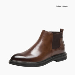 Brown Pointed-Toe, Slip-On : Chelsea Boots for Men : Lach - 0440LcM