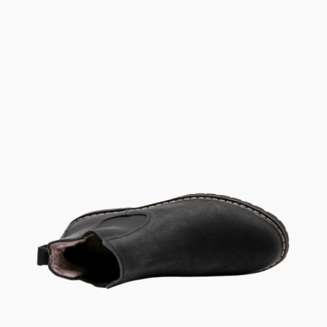 Black Round Toe, Slip-On : Chelsea Boots for Men : Lach - 0441LcM